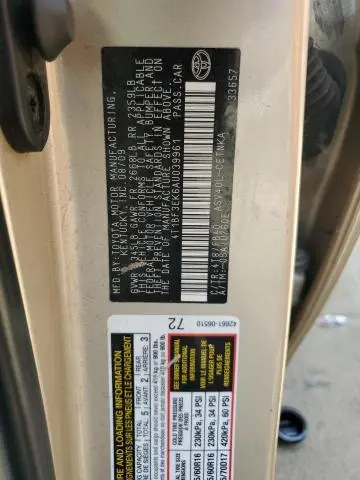2010 TOYOTA CAMRY BASE  