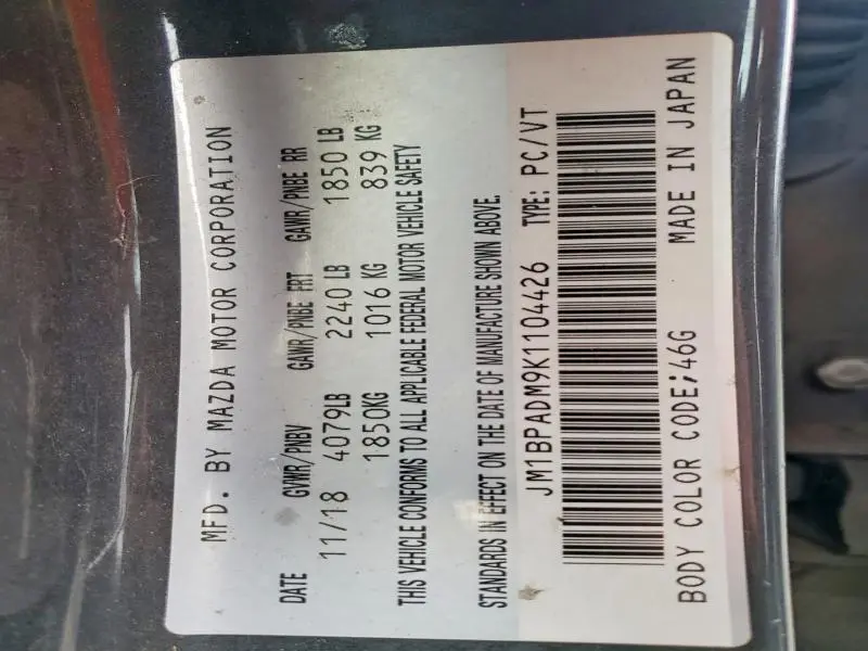 2019 MAZDA 3 PREFERRED  