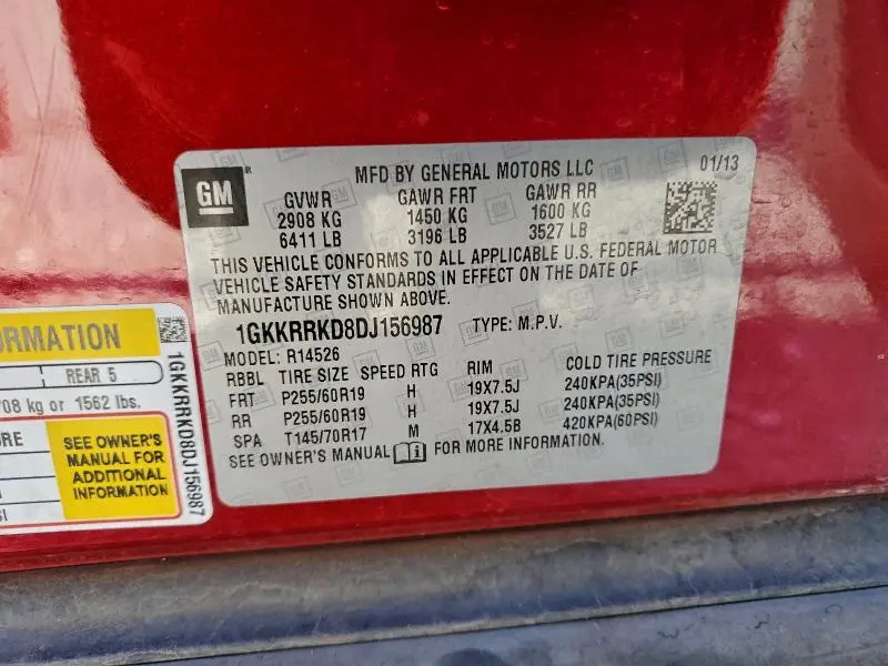 2013 GMC ACADIA SLT-1  