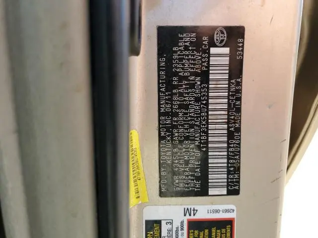 2011 TOYOTA CAMRY BASE  