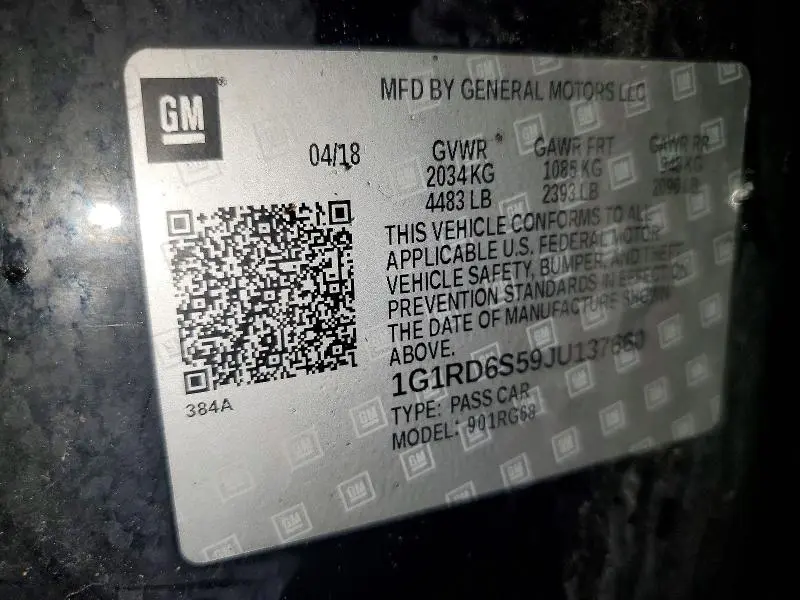 2018 CHEVROLET VOLT PREMIER  