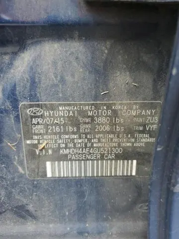 2016 HYUNDAI ELANTRA SE  