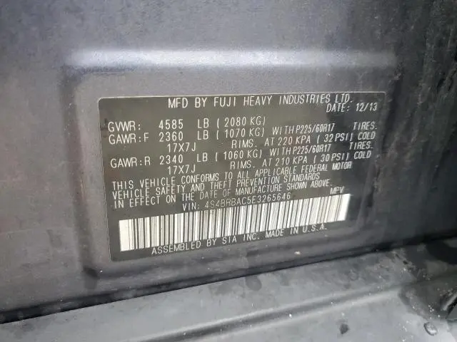 2014 SUBARU OUTBACK 2.5I  