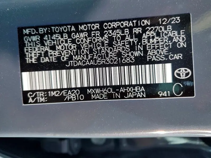 2024 TOYOTA PRIUS LIMITED  