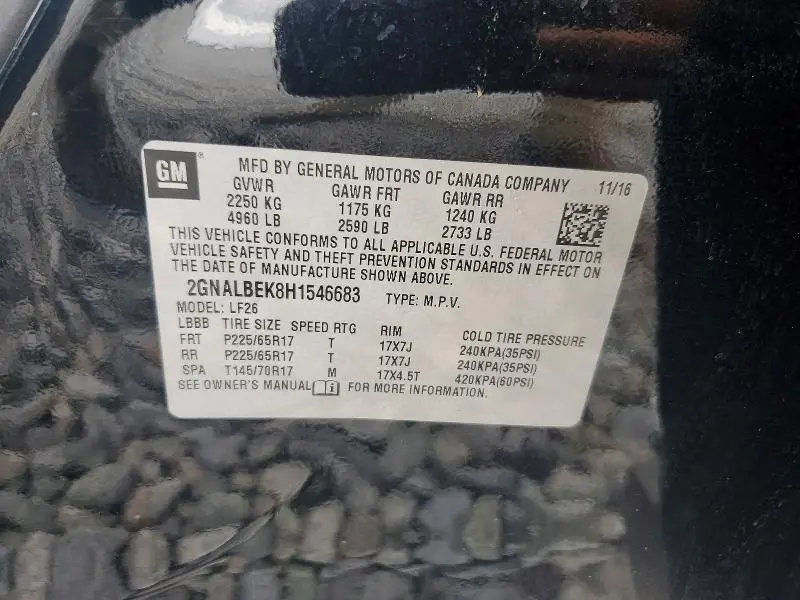 2017 CHEVROLET EQUINOX LS  