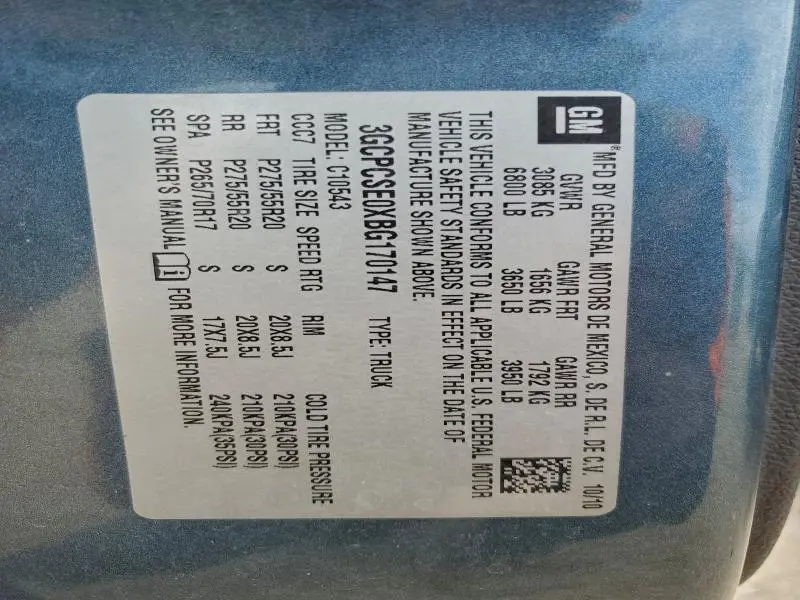 2011 CHEVROLET SILVERADO C1500 LT  