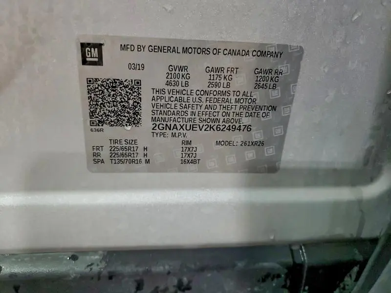 2019 CHEVROLET EQUINOX LT  