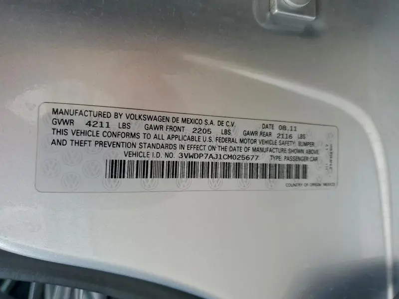 2012 VOLKSWAGEN JETTA SE  