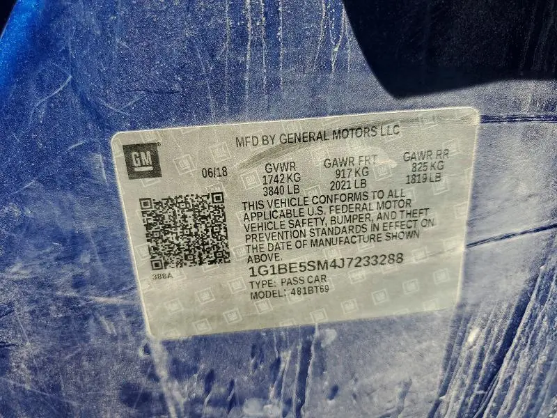 2018 CHEVROLET CRUZE LT  