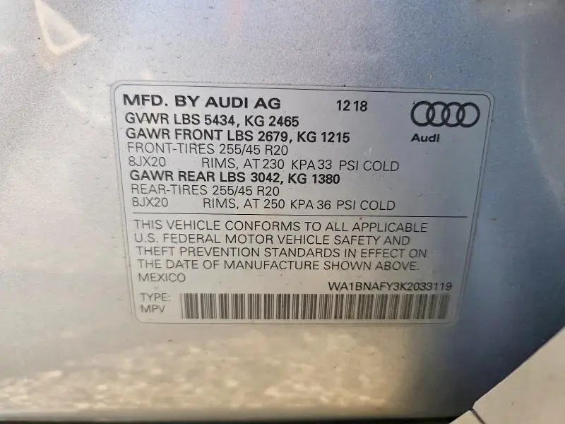 2019 AUDI Q5 PREMIUM PLUS  