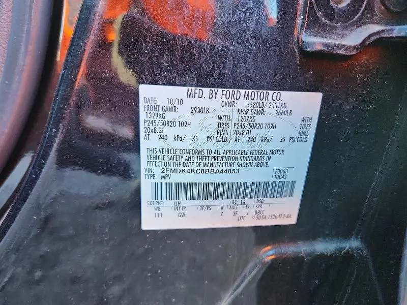2011 FORD EDGE LIMITED  