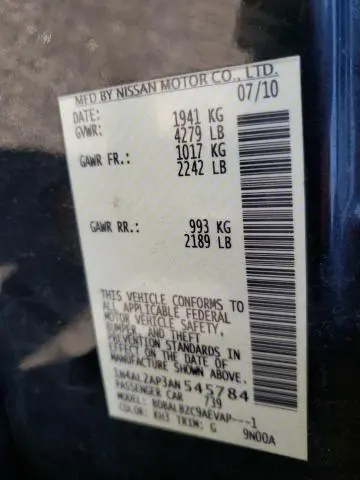 2010 NISSAN ALTIMA BASE