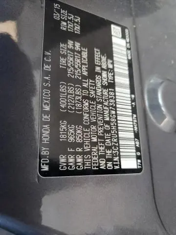 2016 HONDA HR-V EX  