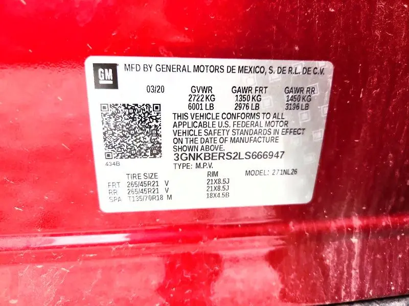 2020 CHEVROLET BLAZER RS  