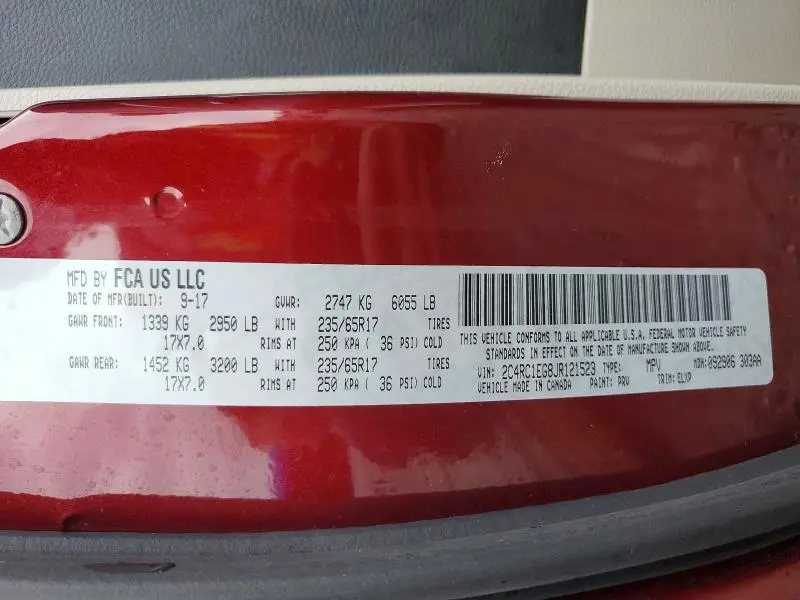 2018 CHRYSLER PACIFICA TOURING L PLUS  