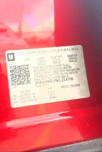 2019 CHEVROLET EQUINOX LT  