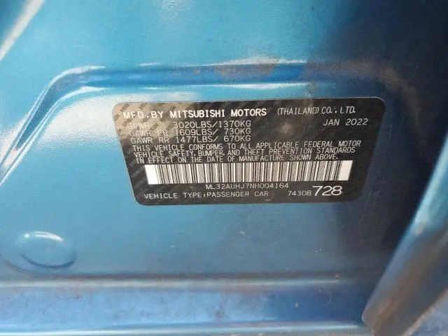 2022 MITSUBISHI MIRAGE ES