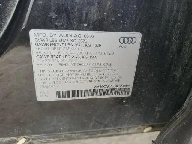 2016 AUDI SQ5 PREMIUM PLUS  