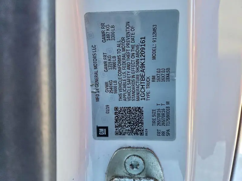 2019 CHEVROLET COLORADO   