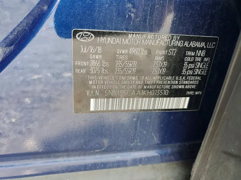 2019 HYUNDAI SANTA FE ULTIMATE 2.0T  