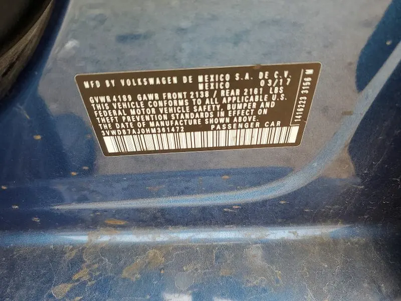 2017 VOLKSWAGEN JETTA   