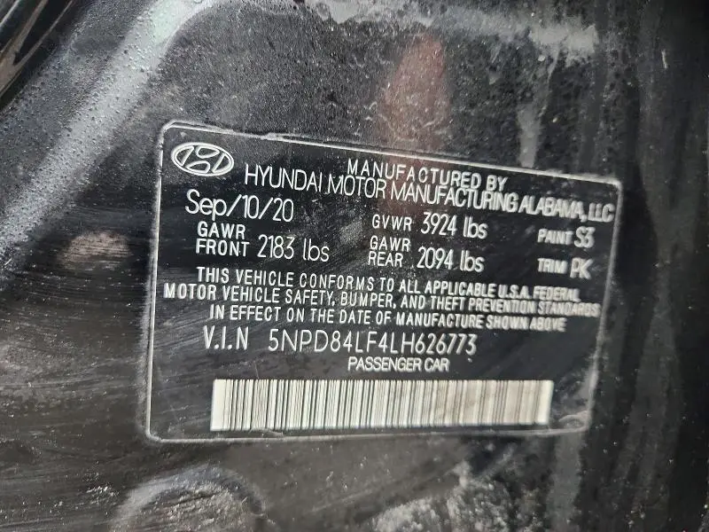 2020 HYUNDAI ELANTRA SEL  