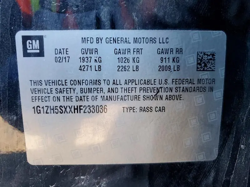 2017 CHEVROLET MALIBU PREMIER  