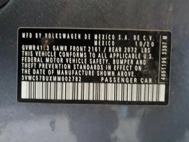 2021 VOLKSWAGEN JETTA S