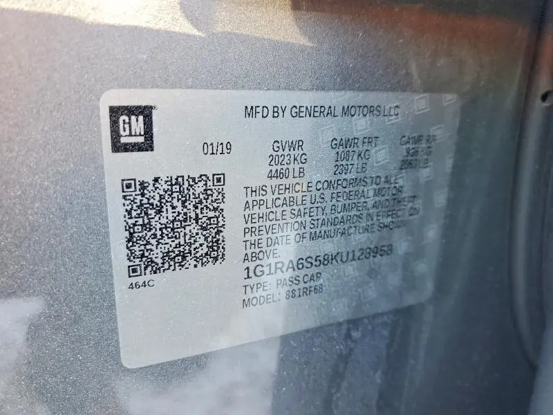 2019 CHEVROLET VOLT LT  