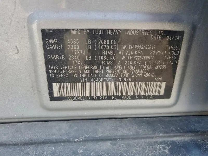 2014 SUBARU OUTBACK 2.5I LIMITED  