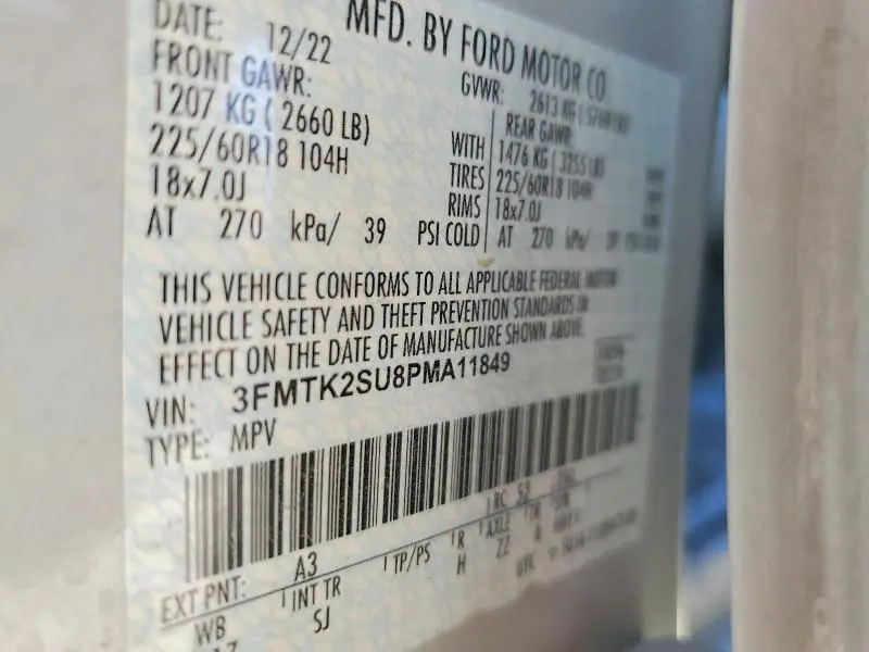 2023 FORD MUSTANG MACH-E CALIFORNIA ROUTE 1  