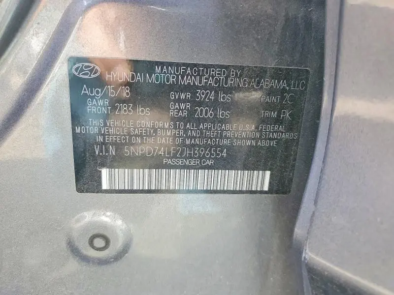 2018 HYUNDAI ELANTRA SE  