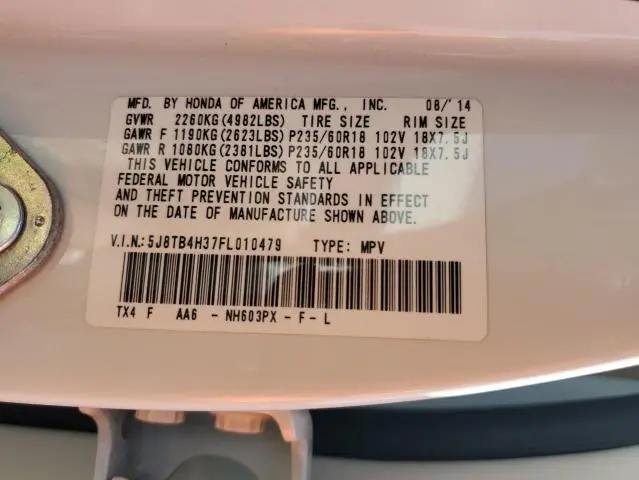 2015 ACURA RDX   