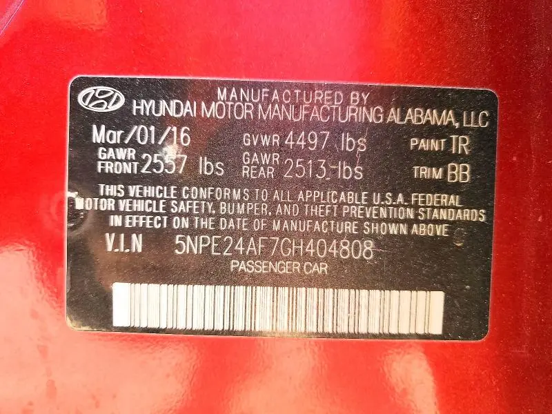 2016 HYUNDAI SONATA SE  