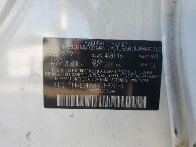 2019 HYUNDAI SONATA LIMITED TURBO  