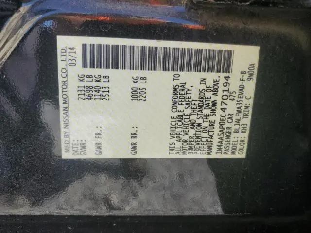 2014 NISSAN MAXIMA S  