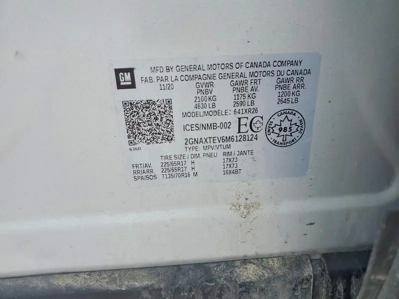 2021 CHEVROLET EQUINOX LT  