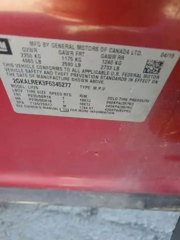 2015 GMC TERRAIN SLE  