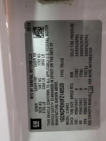 2015 CHEVROLET SILVERADO C1500  