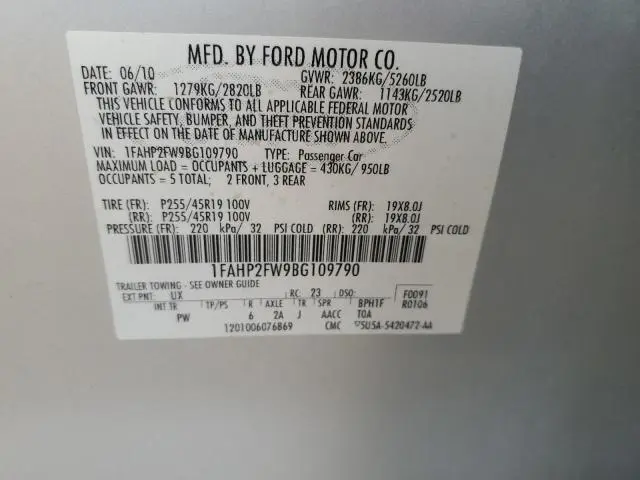 2011 FORD TAURUS LIMITED  