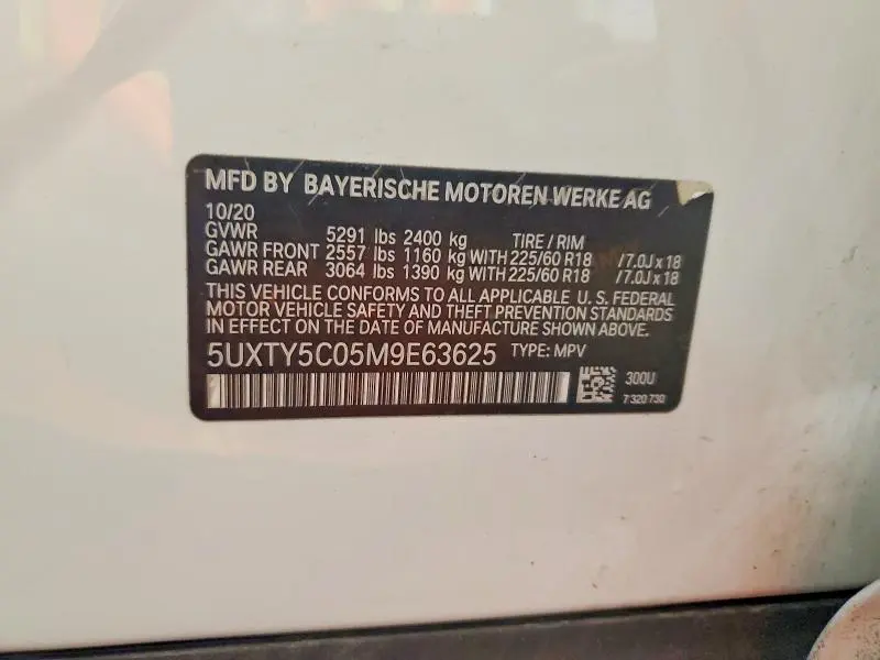 2021 BMW X3 XDRIVE30I  
