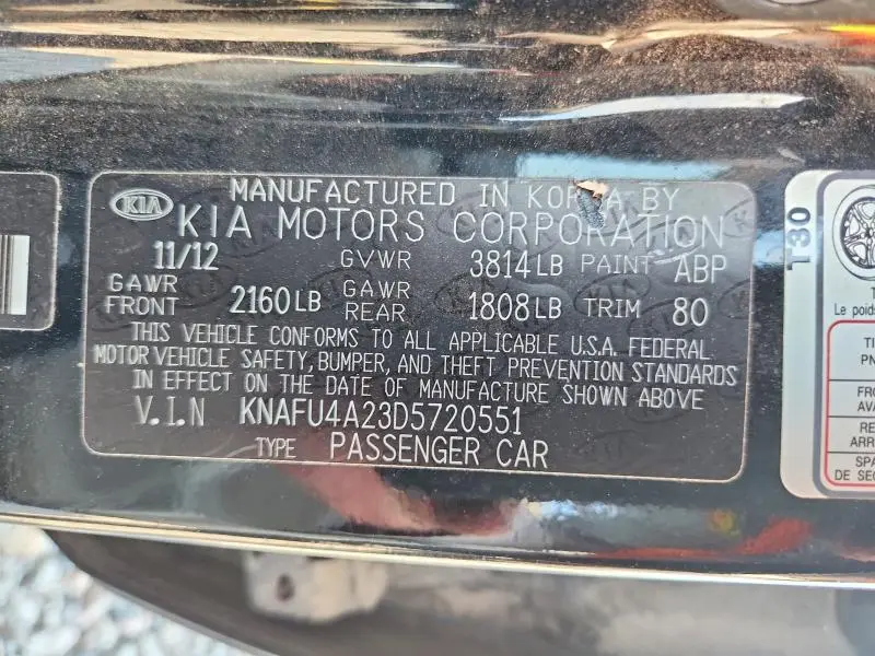 2013 KIA FORTE EX  