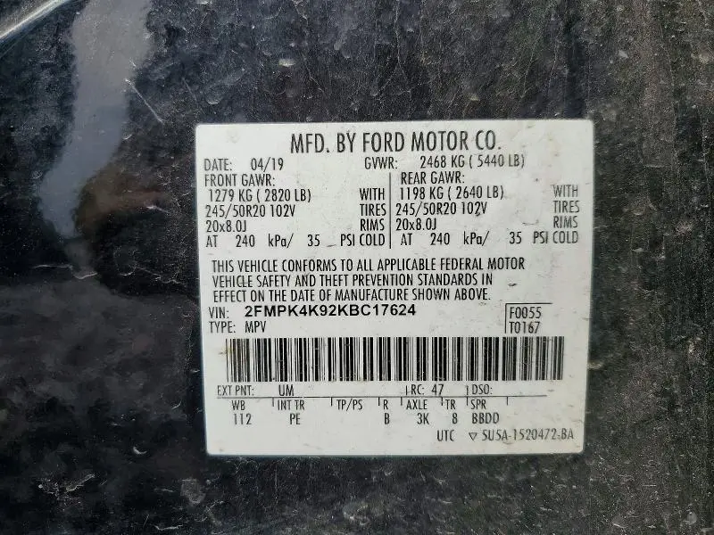 2019 FORD EDGE TITANIUM  