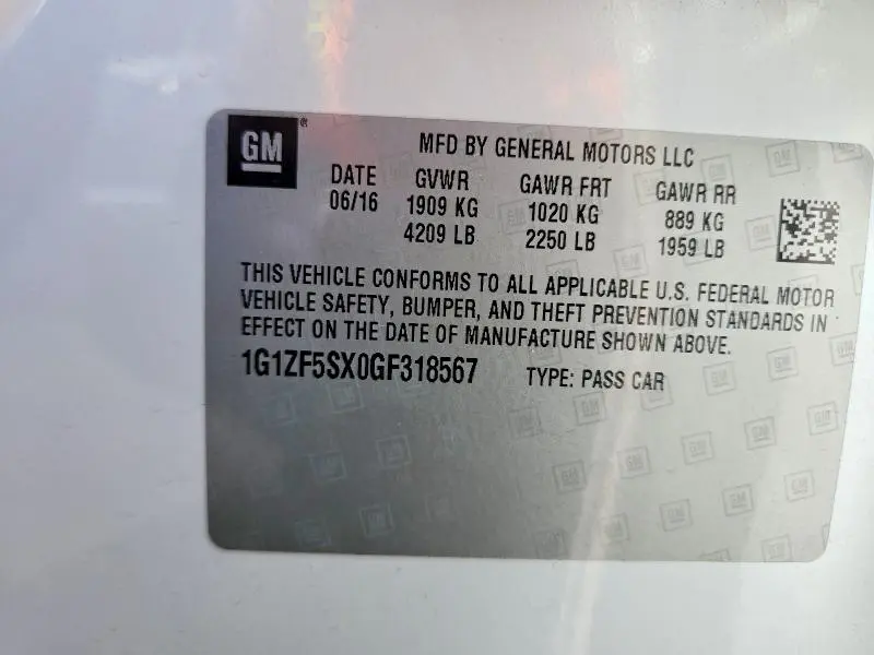2016 CHEVROLET MALIBU LT  