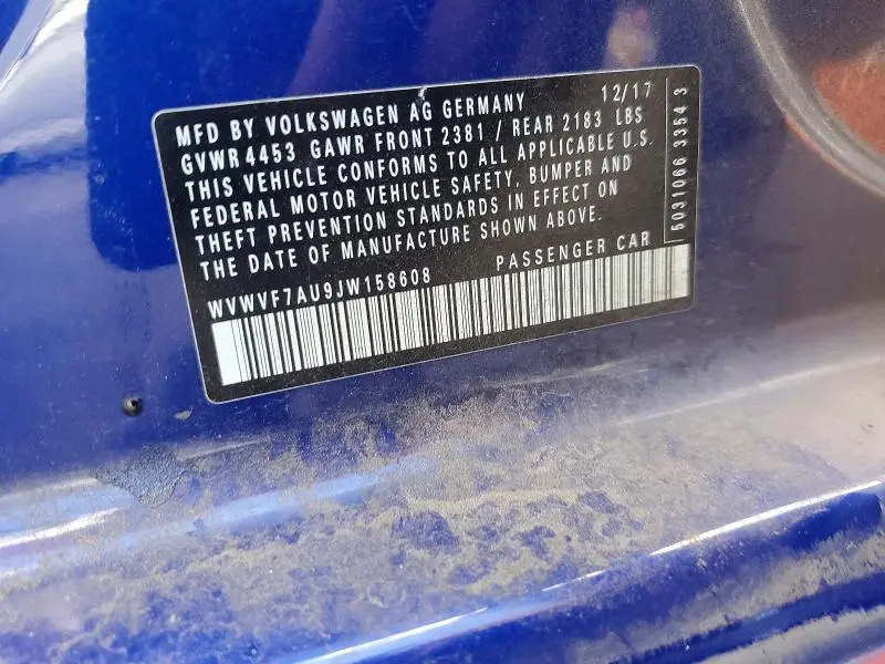 2018 VOLKSWAGEN GOLF R   