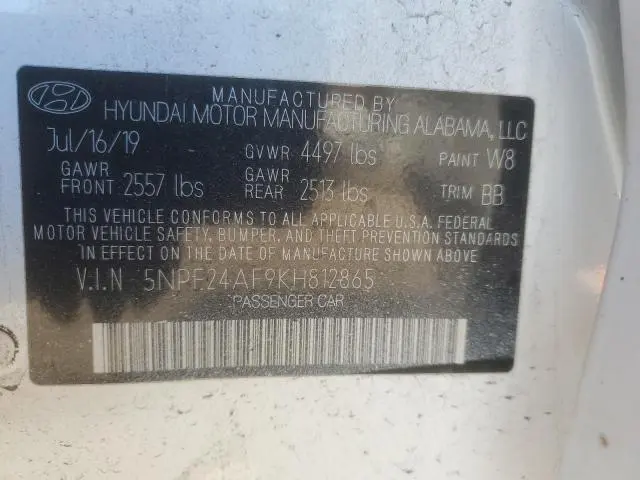 2019 HYUNDAI SONATA SE  