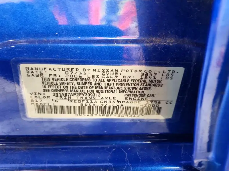 2015 NISSAN SENTRA SR  