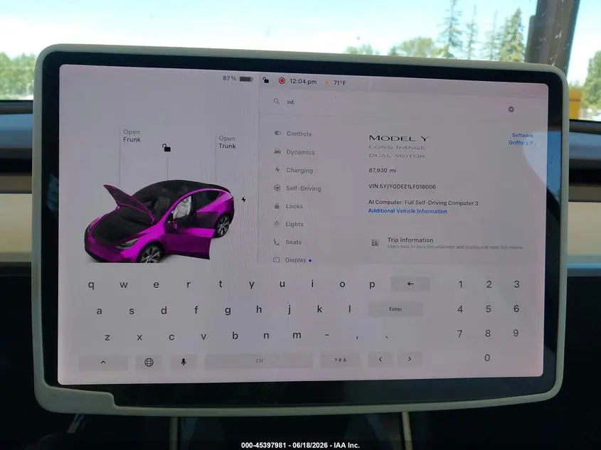 2020 TESLA MODEL Y LONG RANGE DUAL MOTOR ALL-WHEEL DRIVE