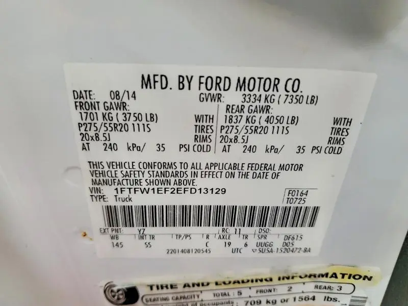 2014 FORD F150 SUPERCREW  