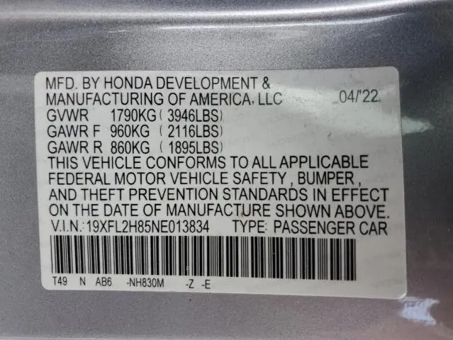 2022 HONDA CIVIC SPORT  